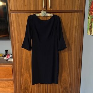 Chic Deep Navy Bell Sleeve Dress